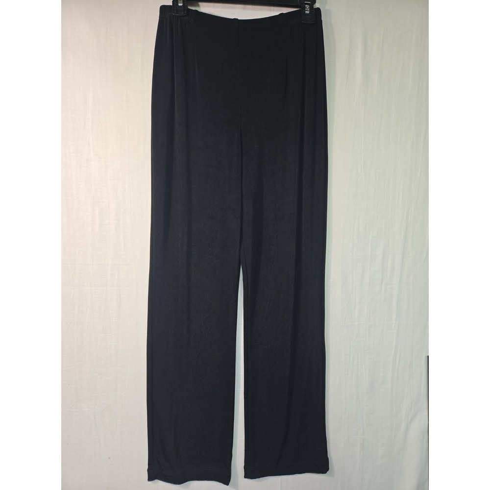 Chico's Travelers Slinky Pants Sz 1 US Medium Black Pull On Elastic Waist